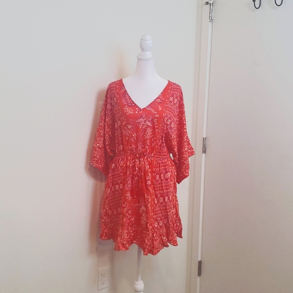 Angie Orange Flowy Dress